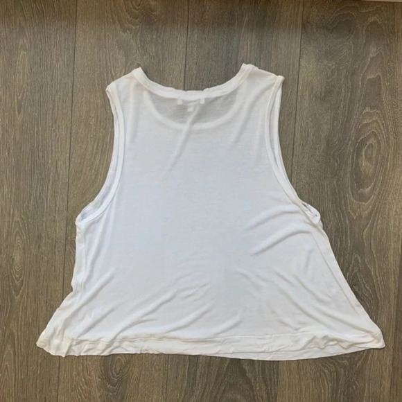 Aritzia Babaton Women's Tank Top Cropped Sleeveless Rayon White Flowy Size XS - Picture 8 of 9